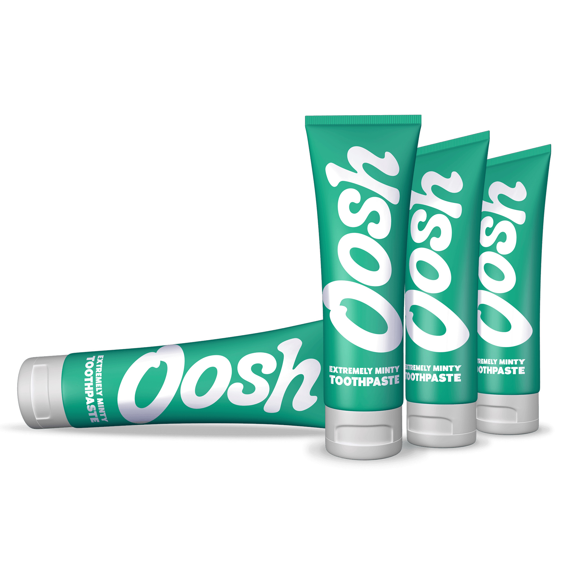Oosh toothpaste is available in packs of 4